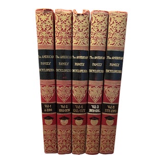 Vintage 1938 Leather Bound Books - Set of 5 For Sale