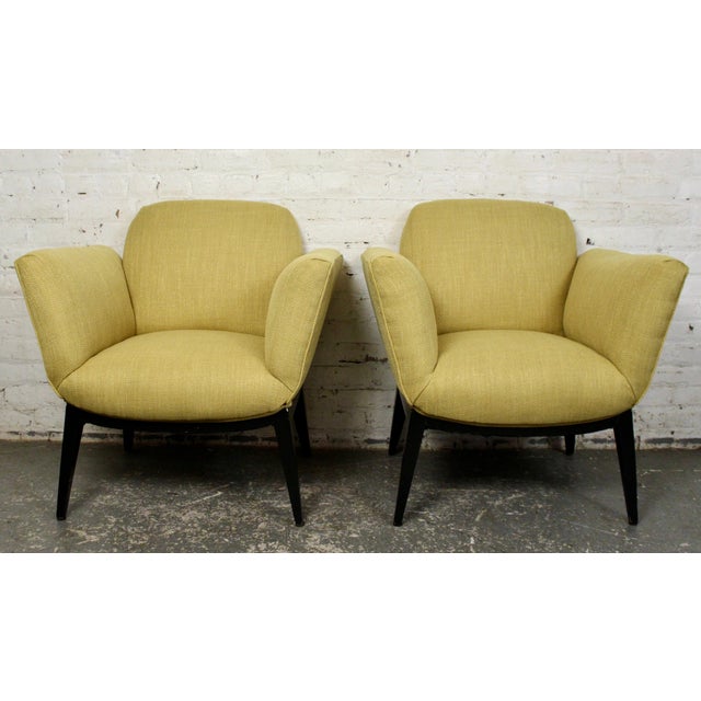 Mid-Century Modern Pair of Mid-Century Yellow Armchairs For Sale - Image 3 of 9