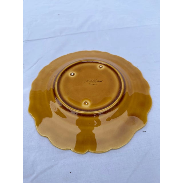 Early 20th Century Antique French Majolica Embossed Fruit Plates- Set of 5 For Sale - Image 5 of 5