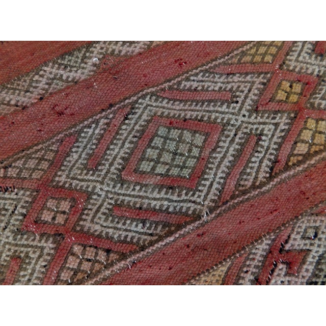 1960s Vintage Mid-Century Flatwoven Moroccan Kilim Rug 3'x 5'10" For Sale - Image 10 of 13