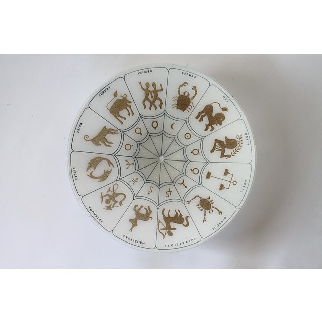 Mid 20th Century 1970’s Zodiac Horoscope Astrology Flush Mount Light Fixture - Glass Cover Only For Sale - Image 5 of 10