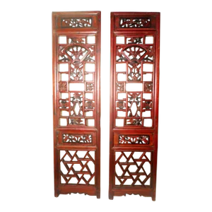 Early 19th Century Antique Chinese Screen PanelsCunninghamia Wood - A Pair