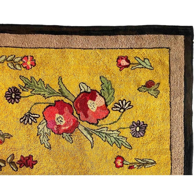 American Antique American Folk Art Hooked Rug For Sale - Image 3 of 8