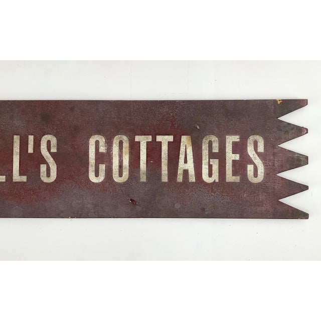 Cabin Vintage Wood Campbell's Cottages Sign For Sale - Image 3 of 4