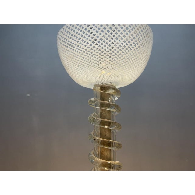 Reticello Murano Glass Pendant Light, Italy, 1940s For Sale - Image 8 of 18