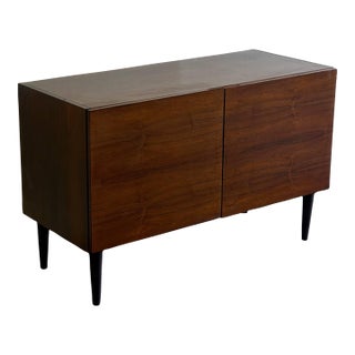 Mid Century Danish Rosewood Sideboard – Vintage Scandinavian Storage Cabinet on Tapered Legs For Sale