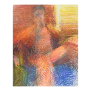 Late 20th Century Colorful Abstract Male Portrait Painting