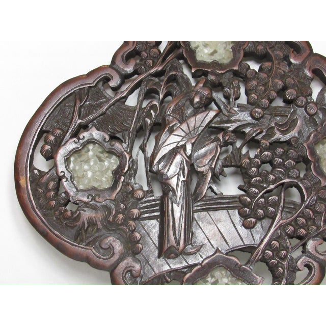 Chinese Chinese Carved Wood Hanging Panel For Sale - Image 3 of 12