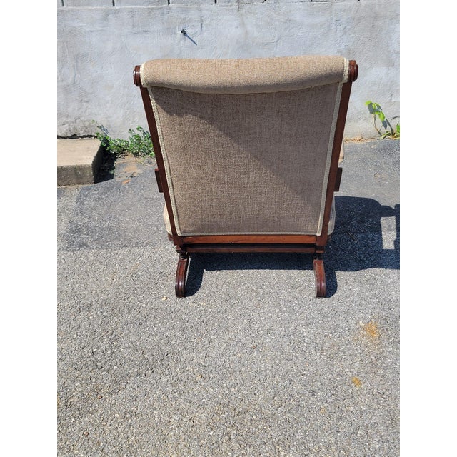 19th Century American Walnut , Victorian Rocking Chair Complete Restoration Upholstered For Sale - Image 11 of 11