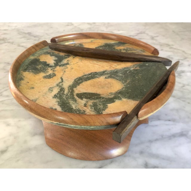 Artist’s Stone and Turned Wood Catchall For Sale In San Francisco - Image 6 of 6