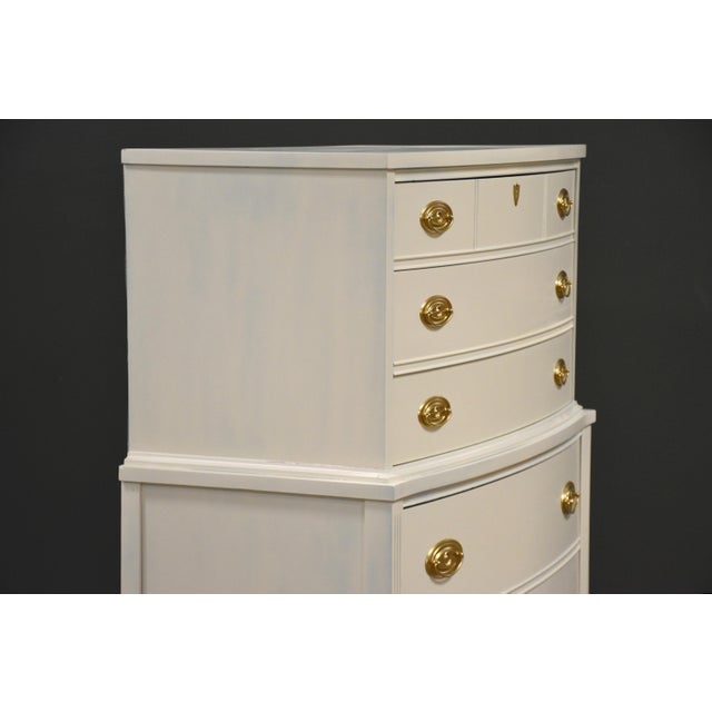 1960s White Shabby Chic Modern Tall Dresser For Sale - Image 4 of 11