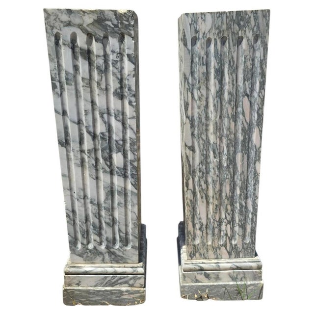 Italian Marble Pedestals, 1920s, Set of 2 For Sale - Image 9 of 9