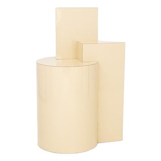 Modern Cream Laminate Geometric Display Stand For Sale