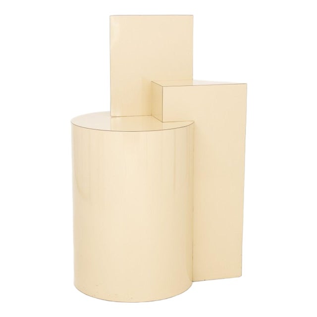 Modern Cream Laminate Geometric Display Stand For Sale