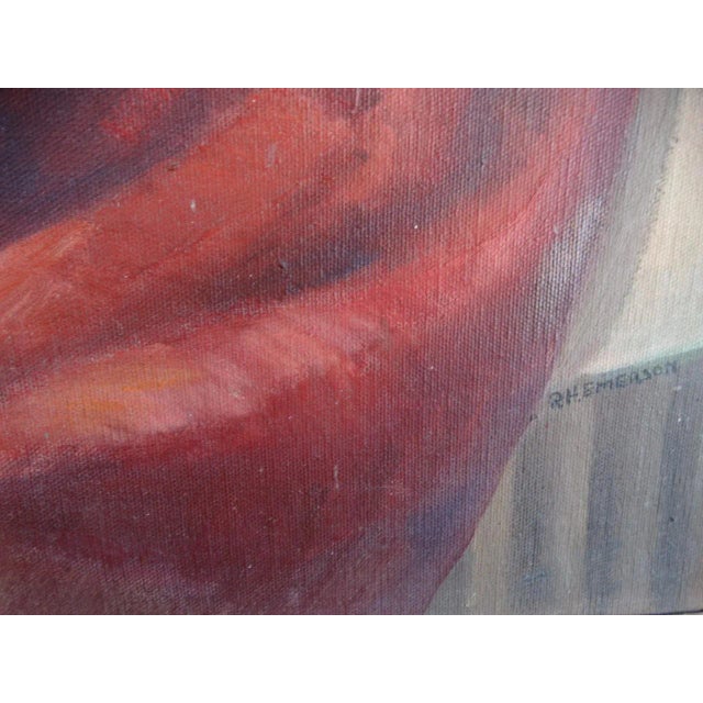 Realism 1940s Floral Still Life Oil Painting by Ruth Emerson, Framed For Sale - Image 3 of 6