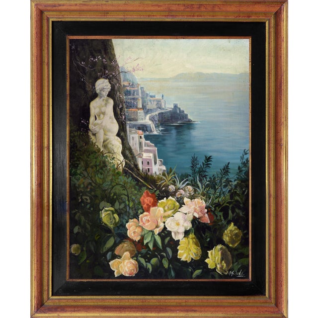 Alfredo Santini, Amalfi Coast, 1990s, Oil Painting on Canvas, Framed For Sale - Image 7 of 7