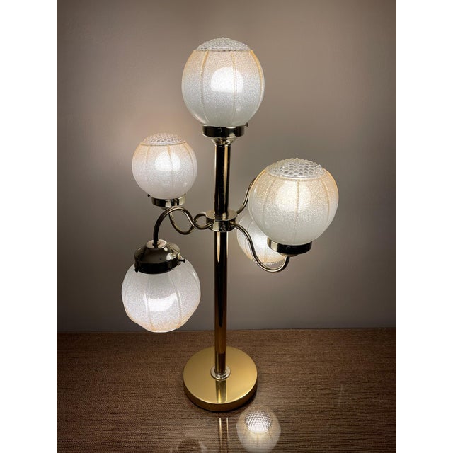 Vintage Five-Globe Brass Sculptural Table Lamp For Sale In New York - Image 6 of 10