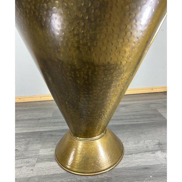 Vintage French Style Copper and Hammered Brass Umbrella Stand For Sale - Image 10 of 12