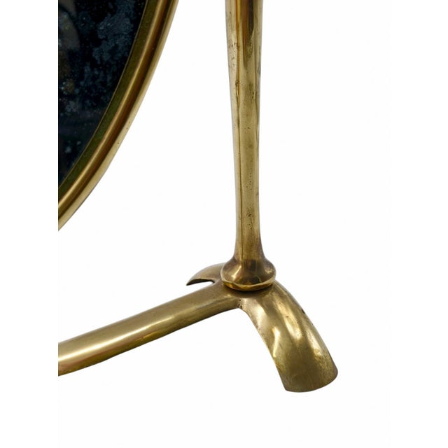 Metal Adjustable Table-Top Mirror with Brass Frame, Italy, 1950s For Sale - Image 7 of 9
