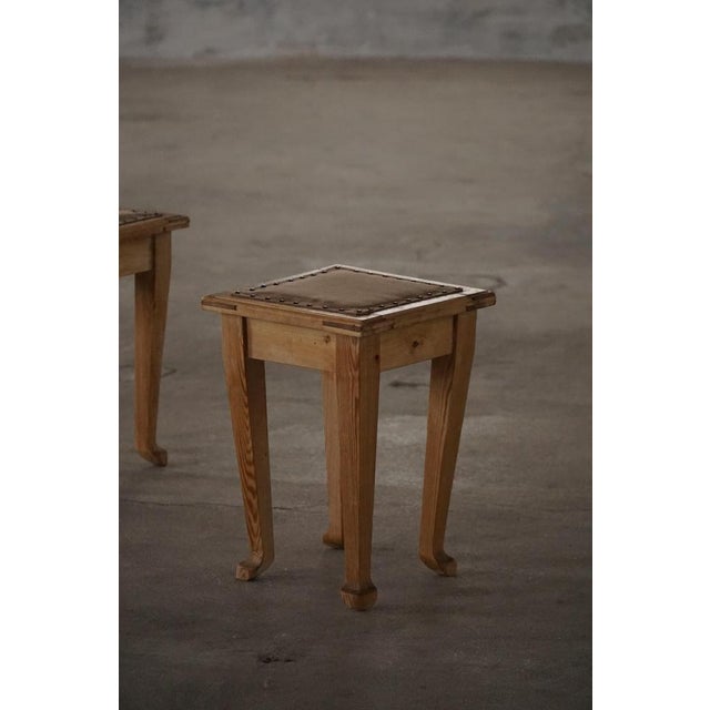 Antique Danish Pine Stools, Late 19th Century, Set of 2 For Sale - Image 3 of 18