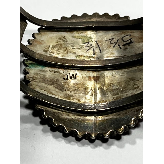 Brick Red 1950s Native American Zuni, Mediterranean Coral Sterling Silver Cluster Cuff For Sale - Image 8 of 9