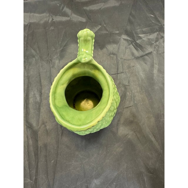 Mid 20th Century Vintage Mid Century Modern Camark Pottery Sage Green Ornate Pitcher 6" For Sale - Image 5 of 10
