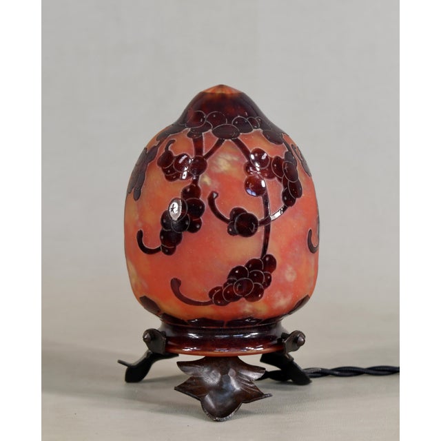 French Art Deco Night Lamp by Schneider Le Verre Francais - Cameo Glass 1925 France For Sale - Image 10 of 15