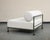 Off-white Modern Outdoor Lounge Chair With Olive Green Stainless Steel Frame For Sale - Image 8 of 17