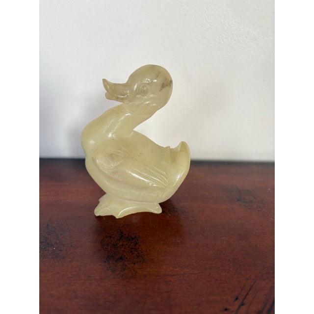 Italian Vintage Genuine Alabaster Duck Figurine Made in Italy 4”h X 3”w For Sale - Image 3 of 9