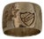 Vintage Gold-Tone Sterling Silver Wide-Band Ring Featuring Engraved Crown, Star, Etc. And Mark of Turkey Inside the Ring For Sale