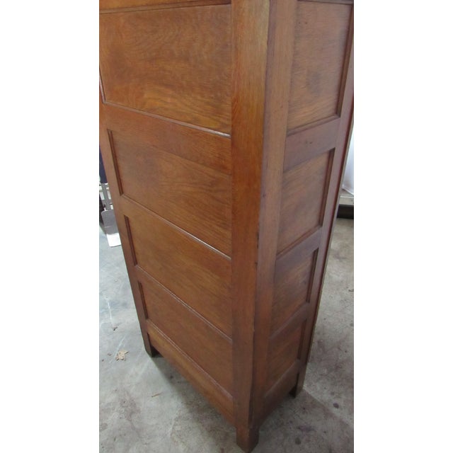 Antique Oak File Cabinet Cupboard Rare Weis For Sale - Image 9 of 9