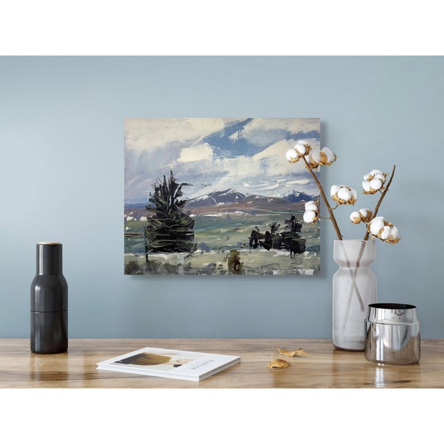 Mt. Evans and Bierstadt, Colorado by David Shingler | Oil on Wood Landscape of mountains and trees For Sale - Image 4 of 5