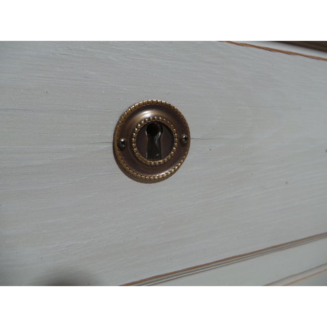 Antique White Swedish Gustavian 3 Drawer Chest of Drawers For Sale - Image 8 of 12
