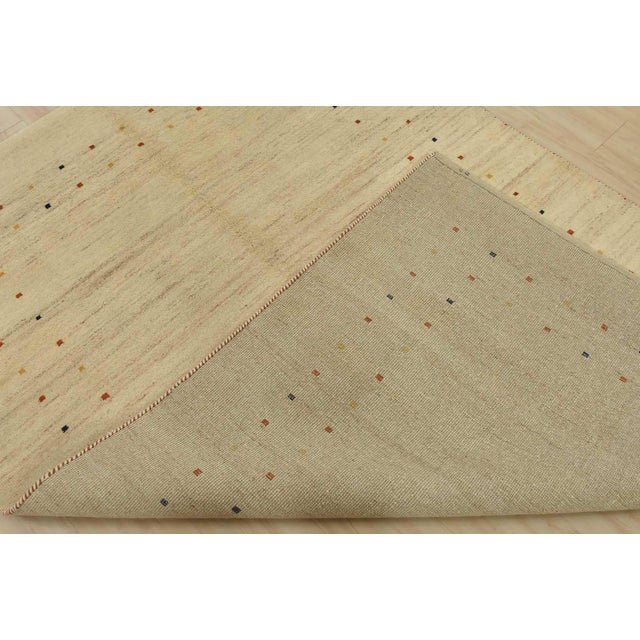 Gabbeh Rug 5’5” X 7’11” Beige Wool Contemporary Hand-Knotted Carpet For Sale - Image 12 of 13