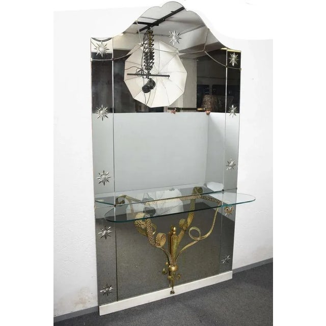 Mid-Century Italian Modern Mirror with Console by Pier Luigi Colli for Cristal Arte, Set of 2 For Sale - Image 13 of 18