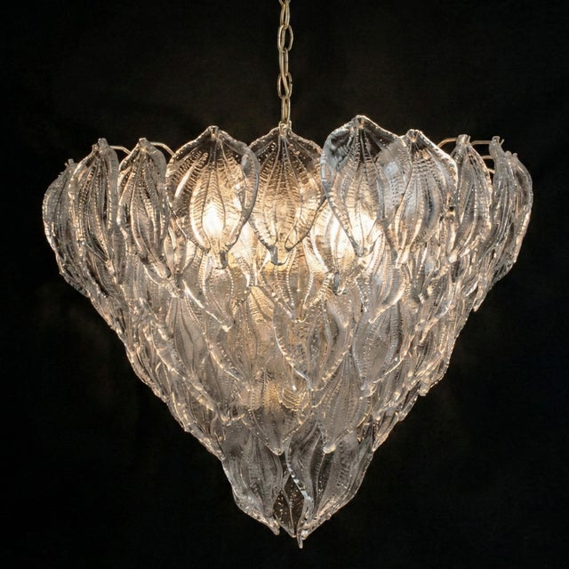 Mid-Century Modern Foglie Waterfall Lamp in Murano Glass, 1960s For Sale - Image 3 of 5