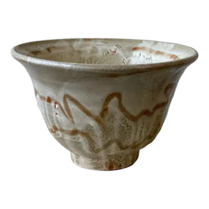 Vintage Wheel-Thrown Shino Glazed Stoneware Bowl, Circa 1970s