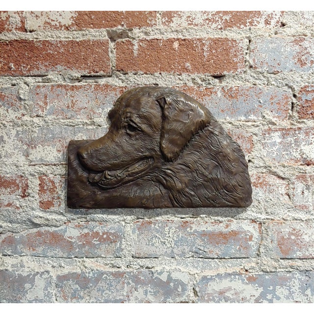 Bronze Laurie Smith Golden Retriever Bronze Wall Plaque Sculpture For Sale - Image 8 of 8