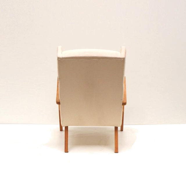 Vintage Danish Lounge Chair with Cream Upholstery, 1960s For Sale - Image 3 of 7