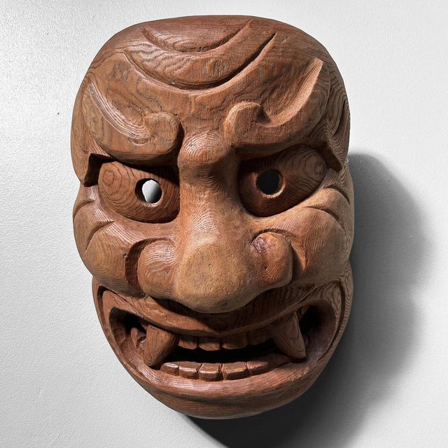 Wooden Kijin-Kei Oni Mask, 1920s For Sale - Image 6 of 11