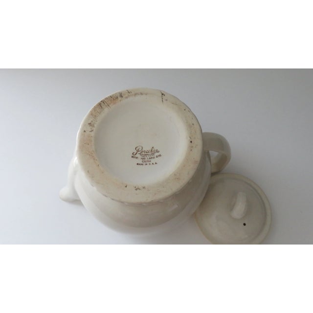 Ceramic 1930s Porcelier Tea Pot Vitreous Hand Decorated China Colonial Hearth Made in Usa For Sale - Image 7 of 13