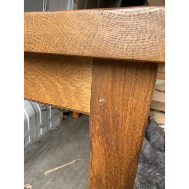 1950s Vintage Farmhouse Dining Table in Oak, 1950 For Sale - Image 5 of 18
