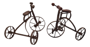 Vintage Miniature Metal Tricycles, 1970s, Set of 2