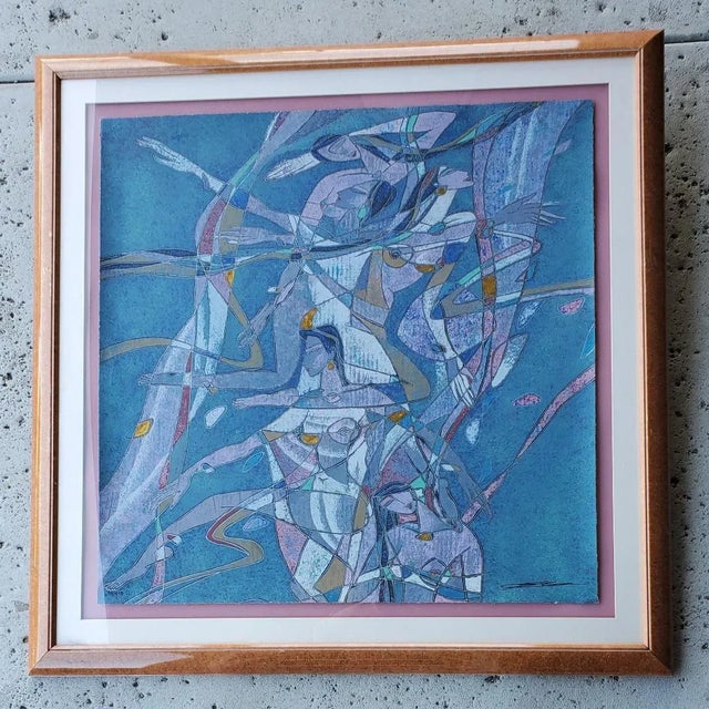 Yamin Young, Serigraph Signed & Numbered "Sirens Song" 93/275 Framed 1980s For Sale - Image 13 of 13