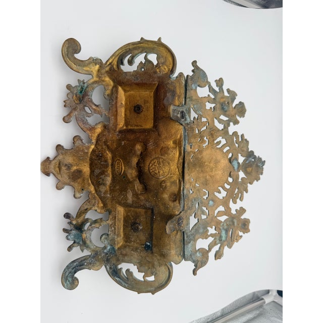Antique 19th Century French Rococo Cast Brass Double Inkwell For Sale - Image 18 of 18