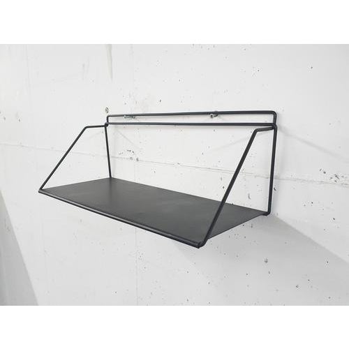 1960s Vintage Dutch Black Metal Bookshelf, 1960s For Sale - Image 5 of 5