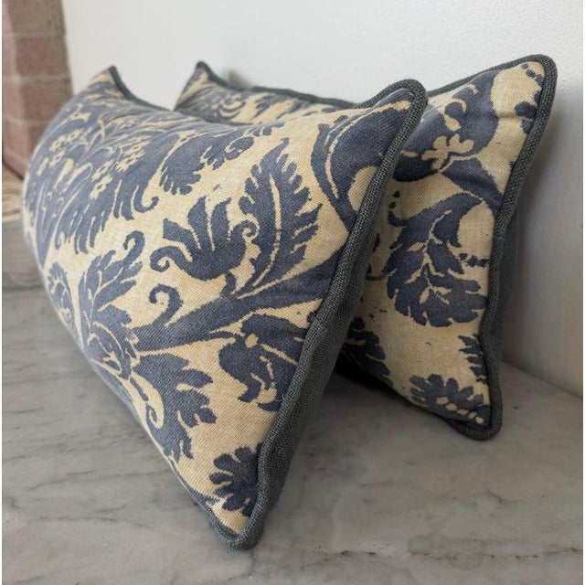 Melissa Levinson Custom Fortuny Lumbar Pillows by Melissa Levinson, Linen & Cotton, Usa For Sale - Image 4 of 14