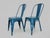 Industrial Vintage Tolix Chairs in Blue Metal by Xavier Pauchard, 1970s, Set of 2 For Sale - Image 3 of 10