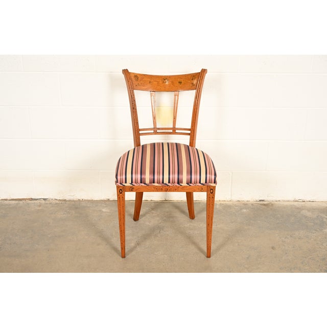 Antique Italian Regency Fruitwood Inlaid Marquetry Side Chair or Dining Chair For Sale - Image 16 of 16