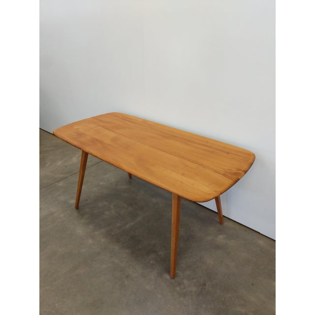 1960s Vintage Attributed to Ercol Plank Dining Table For Sale - Image 5 of 8